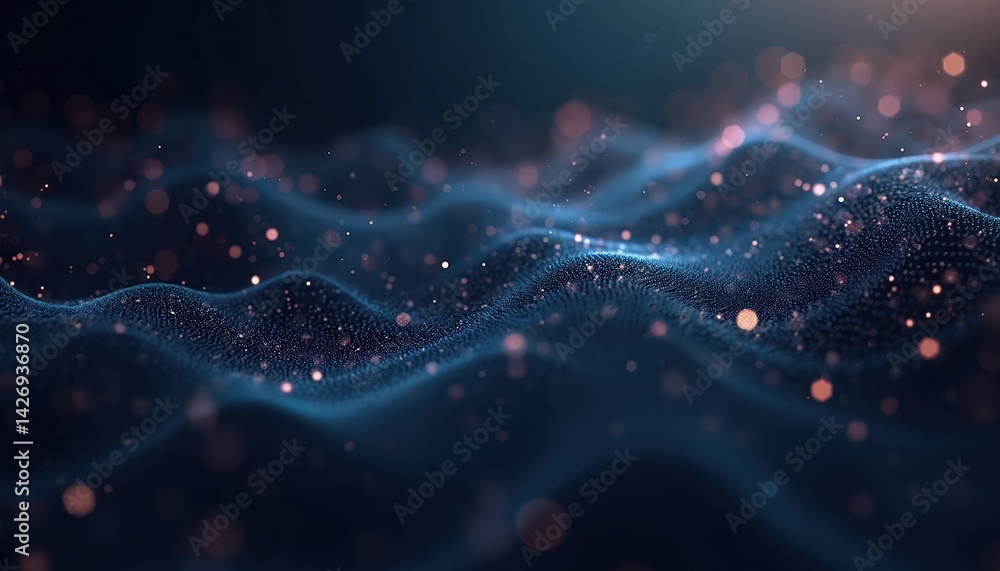 Leinwandbilder abstract illustration network connections. digital data flow background, lines dots create connectio