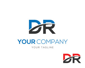 Letter DR Abstract Logo Design Concept Creative Vector Template.