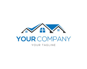 Real estate featuring growing houses logo design concept vector template