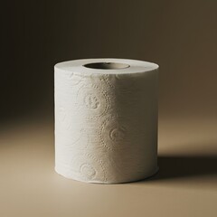 Single Roll of White Embossed Toilet Paper