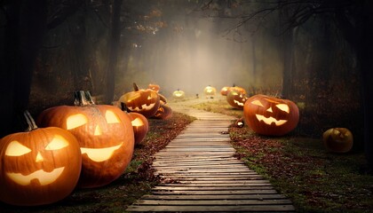 enchanted halloween pumpkin path