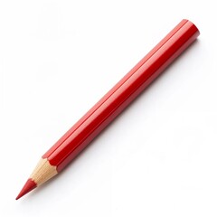isolated red colored pencil on white background