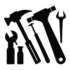 Hardware Tools Hammer Vector Silhouettes