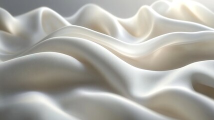 Obraz premium Soft Draped Cream Silk Fabric Texture Close Up
