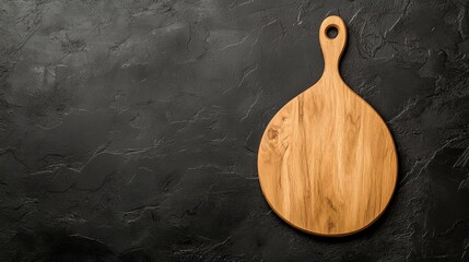 Elegant Wooden Cutting Board with Contemporary Design on Dark Stone Surface