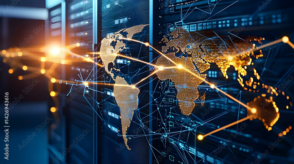 Poster global network in a data center