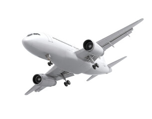 Obraz premium Jet aircraft flying high above and preparing for landing