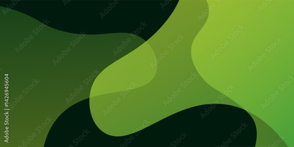 Poster abstract green color background. dynamic shapes composition. eps10 vector