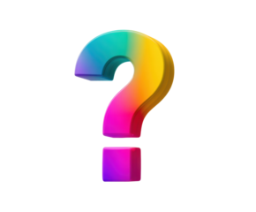 Colorful question mark symbol for design and creative projects