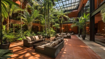 Obraz premium Luxurious indoor garden patio