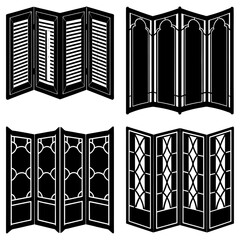 Folding Screen silhouette vector