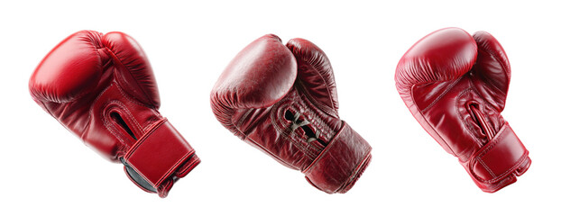 Boxing gloves in red for sports training and competitions