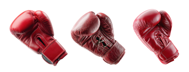 Boxing gloves in red for sports training and competitions