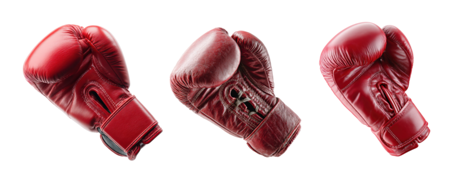 Boxing gloves in red for sports training and competitions