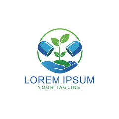 Fototapeta premium Pharmacy, Medicine, Organic Healthcare Logo Design Stock Vector