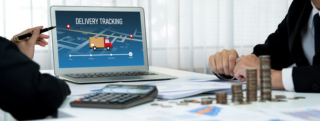 Delivery tracking system for e-commerce and brisk online business to timely goods transportation...