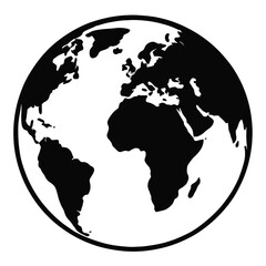 Obraz premium Vector illustration of Planet Earth showing the continents in black and white. Represents geography, world, and global awareness.