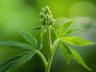 Naklejka premium Close-up of plant with green leaves