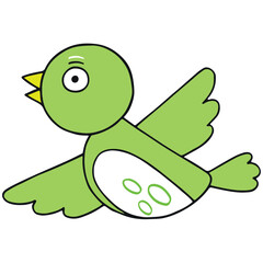 green bird, cartoon bird, kid bird, green bird