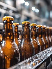 Beer Bottles on Conveyor Belt