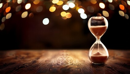 hourglass with dark bokeh background