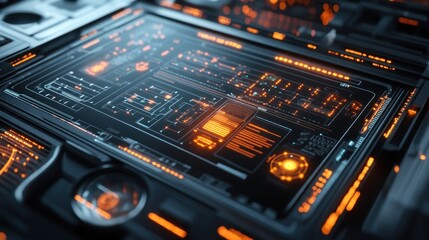 Obraz premium Futuristic tech dashboard