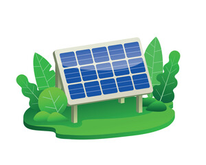 Solar battery. Vector 3d illustration isolated on white background.