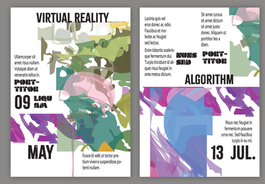 Flyer A4 Abstract Pastel Transparent Shapes Random Rectangles