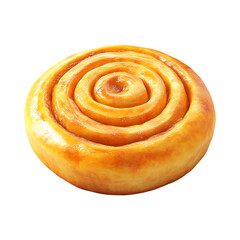 Fototapeta premium Cinnamon Roll with Cream Cheese Glaze Against Transparent Background