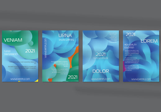 Flyer Layout with Futuristic Wavy Gradient Cloud Shape