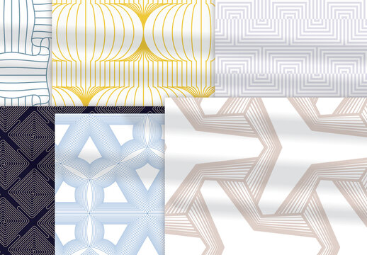 Pastel Colored Simple Geometric Seamless Pattern Collection