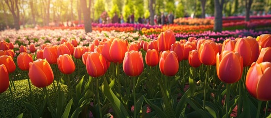 Obraz premium Vibrant Tulip Field in Bloom