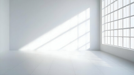 Obraz premium Bright White Interior Room With Large Window