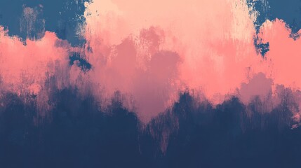 Abstract sunset scene with vibrant colors.