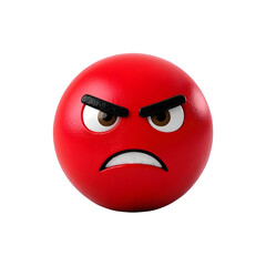 A angry yellow face emotion emoji Isolated On transparent background and white.