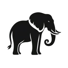 Fototapeta premium Elephant Silhouette Minimalist Black Vector Icon