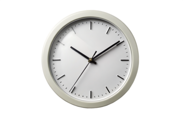 simple wall clock, png file of isolated cutout object with shadow isolated on white background PNG