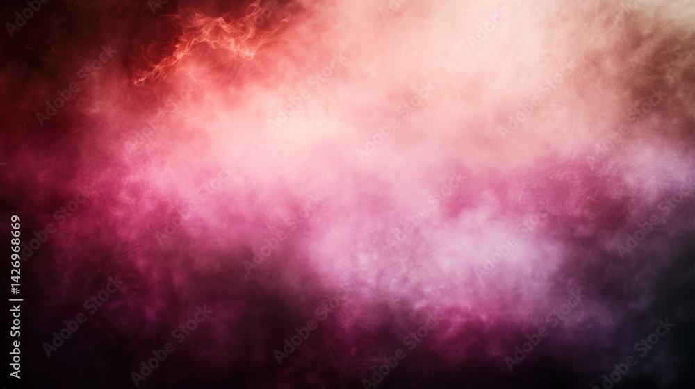 Poster Soft gradient background with a transition from deep purple to light pink provides perfect copy space for various design applications in modern projects