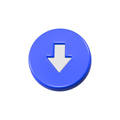 download button 3d symbol rendering