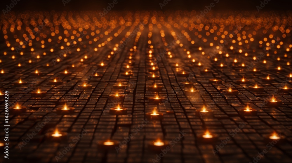 Fototapete Close-up view of a grid pattern layered with glowing hexadecimal code, illustrating the concept of secure digital technology with space on the right for creative use