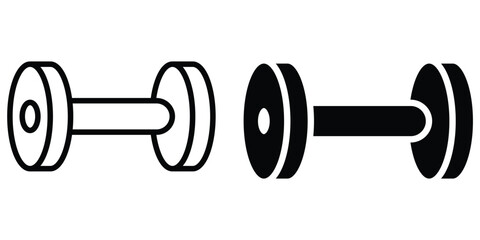 Dumbbell icon collection. Minimalist Dumbbell Fitness symbol vector illustration. 