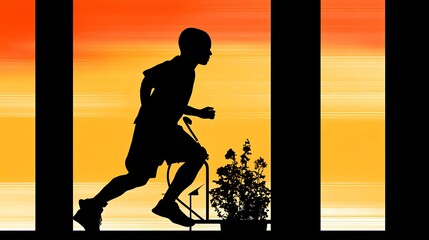 Silhouette of a child running