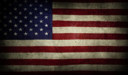Naklejka premium Grunge American flag