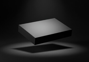 Black Rectangular Box Floating in Dark Background