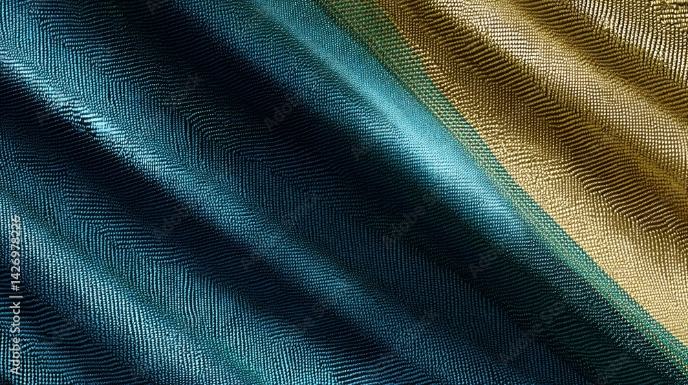 Leinwandbilder close-up view of detailed peacock feather patterns showcasing vibrant teal and gold hues against a s