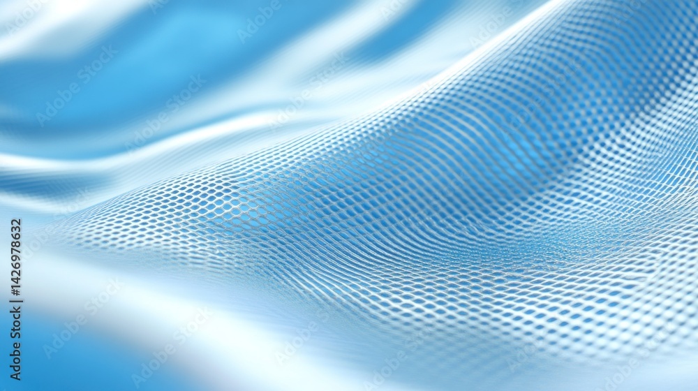 Aufkleber abstract light blue fabric texture with a subtle mesh pattern.