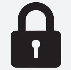 a lock silhouette vector art illustration, vector lock icon