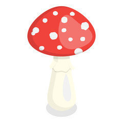 3D Isometric Flat Vector Set of Mushrooms, Fungus Plants. Item 12