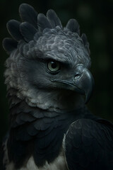 A stunning, hyper-realistic close-up portrait of an exotic bird captured in vivid detail. This digital artwork showcases the bird&rsquo;s intricate feather texture, vibrant coloration, and intense eye focus