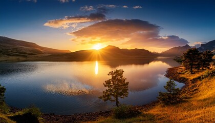 sunrise over the lake